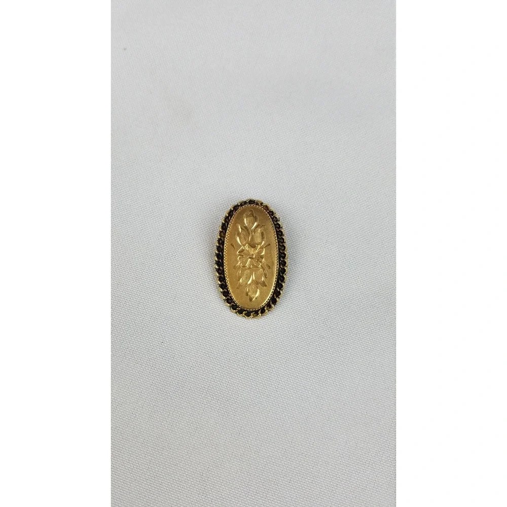 Vintage 1/20 12K gold filled brooch edge floral filigree
